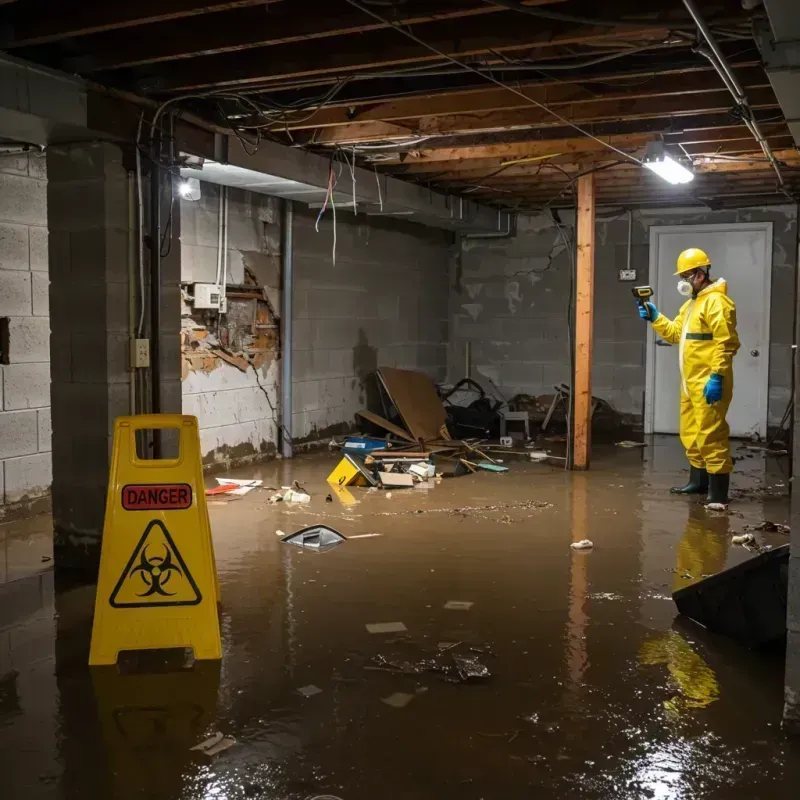 Flooded Basement Electrical Hazard in Bay City, OR Property